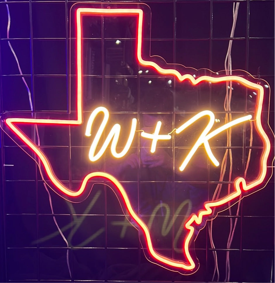 Texas with Initials